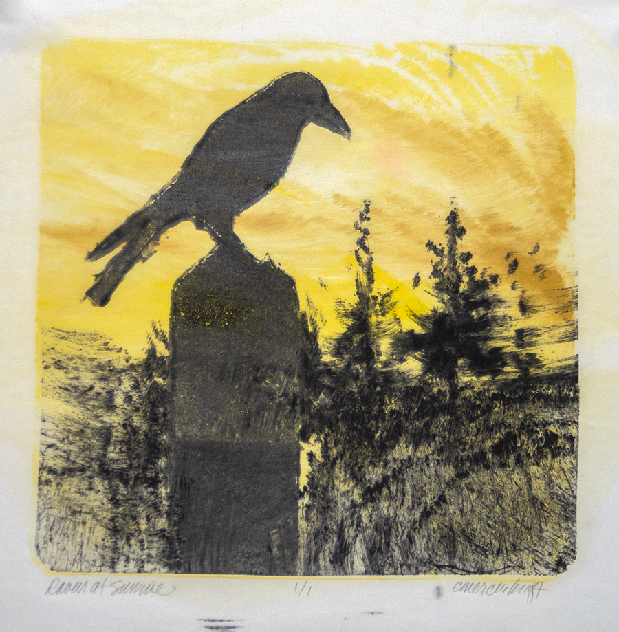 Sunrise, Raven, spruce